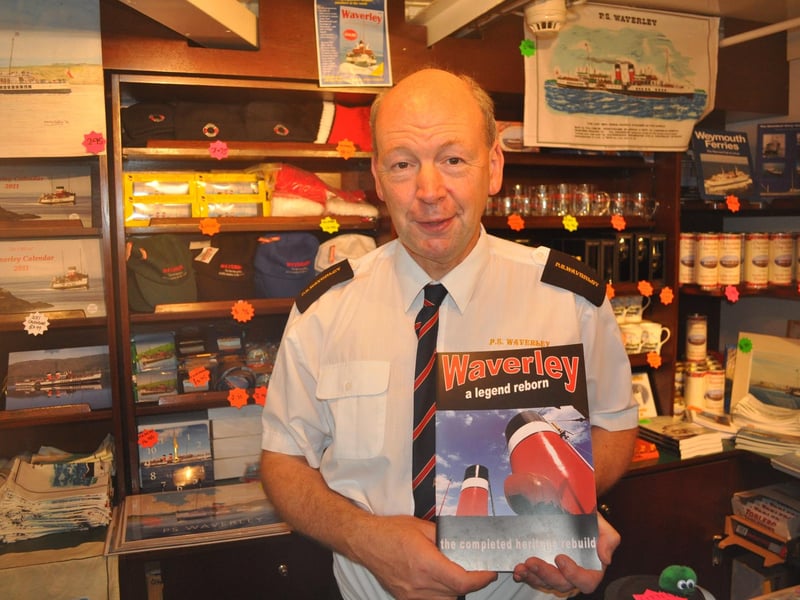 Robin Billings in the Waverley shop on board the paddle steamer in September 2010