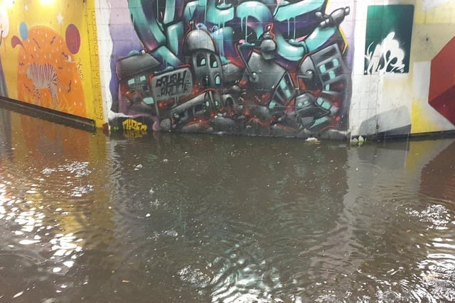 Flooding in the subway in Chapel Road, Worthing. Picture by Ricardo Gefferazy