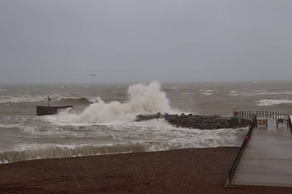 Storm Austen at Hastings. Pics by Kevin Boorman