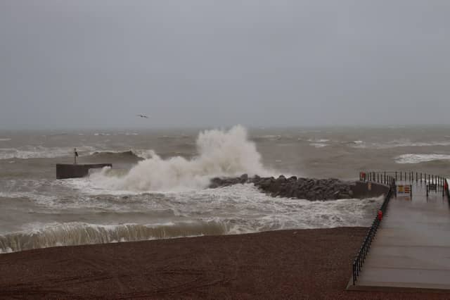 Storm Austen at Hastings. Pics by Kevin Boorman