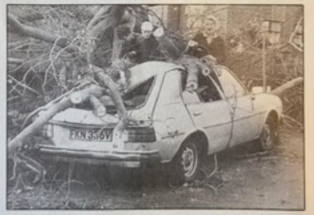 Damage to a car at Hastings