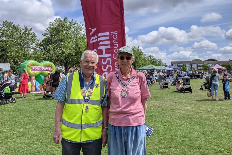 The Burgess Hill Teddy Bears Picnic 2023 took place at St John's Park on Monday, July 10. Pictured: Lion's President John Carter and Town Mayor Janice Henwood.