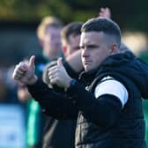 Thumbs-up: Dean Cox is generally pleased with Burgess Hill Town progress | Picture: Chris Neal