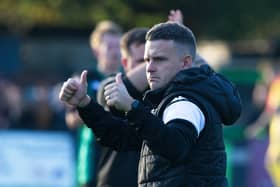 Thumbs-up: Dean Cox is generally pleased with Burgess Hill Town progress | Picture: Chris Neal