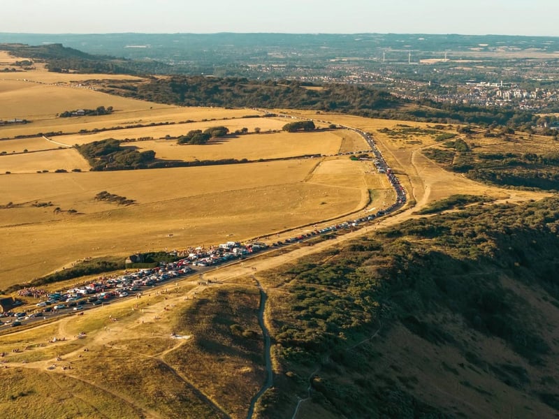 An aerial picture of Beachy Head.