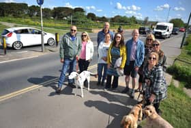 Residents are calling for a pedestrian crossing on the A259 in Shoreham-by-Sea in place of the traffic island. Photo: Steve Robards