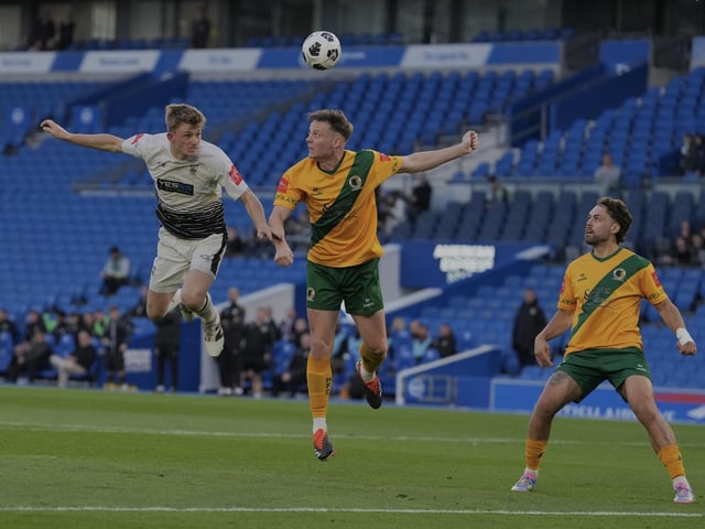 Littlehampton Town and their fans at the Sussex Transport Senior Cup final at the Amex Stadium