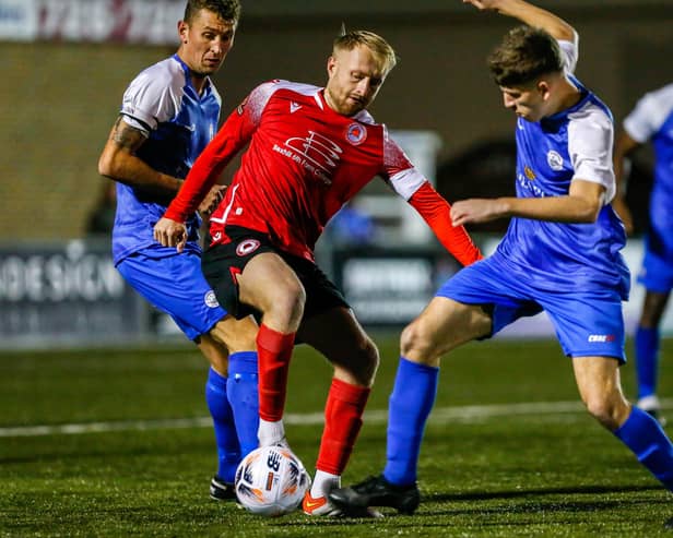 James Hammond in action for Eastbourne Borough against Shoreham. Picture by Trevor Round