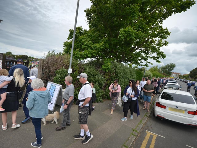 Bexhill Horse & Dog Show 2024. The queue to get in at 11.40am.