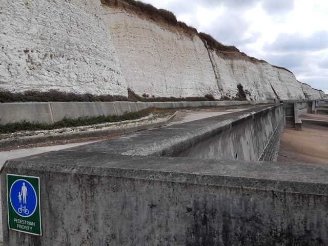 The Undercliff Path is a shared route for cyclists and pedestrians but all along it, signs indicate that pedestrians take priority