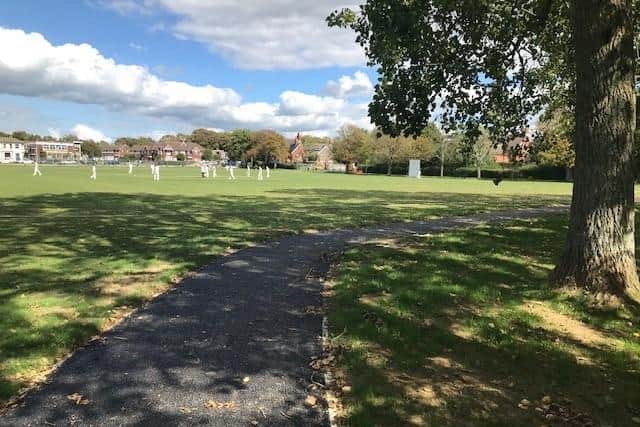 Recently installed pathway at Western Road Recreation Ground, Hailsham