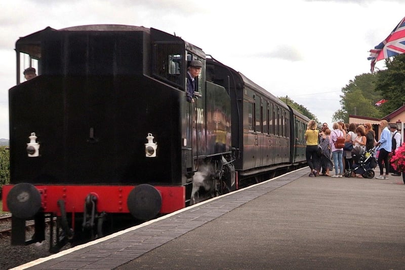 Steam train at Bodiam Station