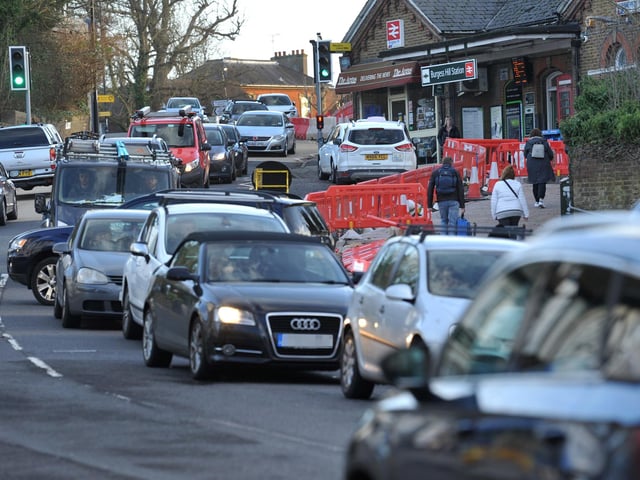 New traffic lights at the junction of Station Road, Church Road and Mill Road in Burgess Hill