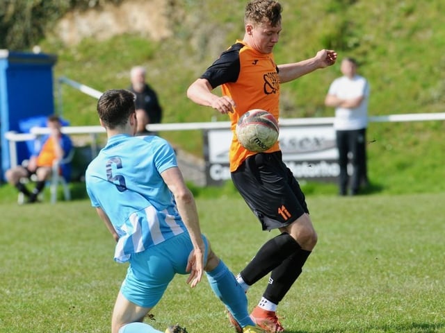 Action from Worthing United's win at home to Mile Oak in the SCFL Division 1