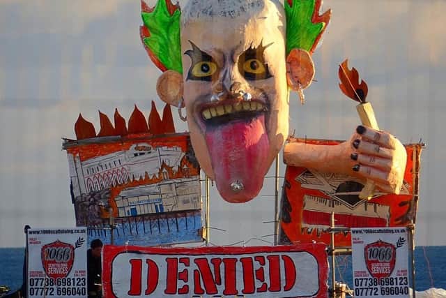 Hastings Bonfire effigy, Picture by Marie Richardson.