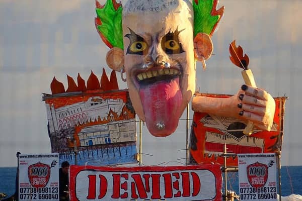 Hastings Bonfire effigy, Picture by Marie Richardson.