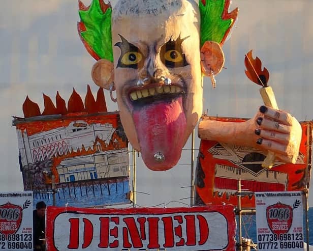 Hastings Bonfire effigy, Picture by Marie Richardson.