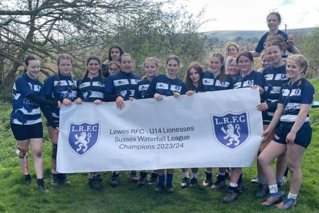 Lewes U14 Lionesses - Sussex Waterfall League champions | Contributed picture