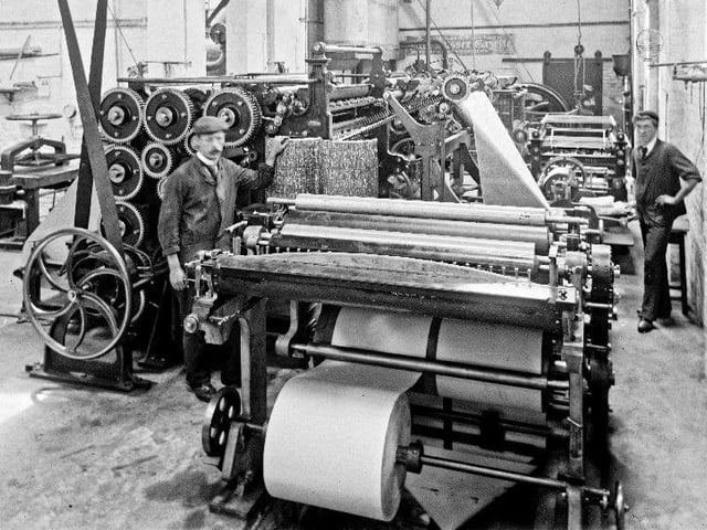 The West Sussex Gazette print works in Tarrant Street