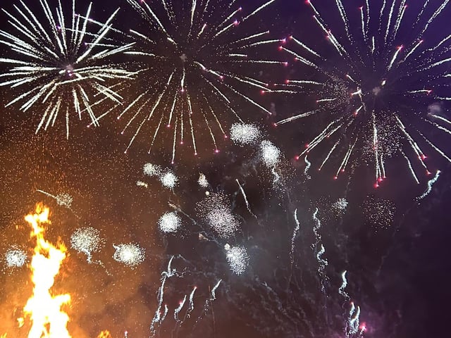 Spectators gathered to watch the display finale at East Court (via De La Warr Road) with a spectacular fireworks show by Majestic Fireworks. (Image: contributed)