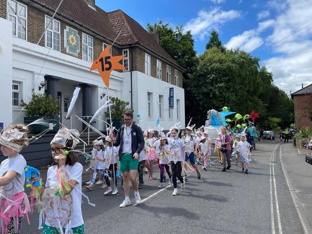 Natural World themed children's parade. Greenway Academy