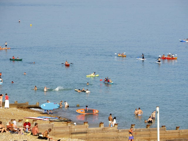 People enjoying the heatwave in Eastbourne (Photo by Jon Rigby)