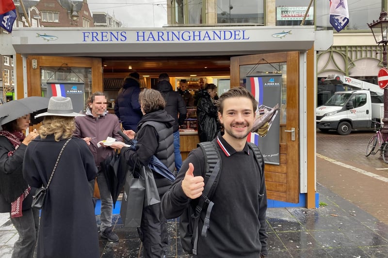Frens Haringhandel in Amsterdam does amazing herring and kibbeling.