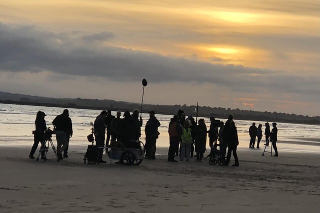 Filming took place on the beach. Picture by Amanda English