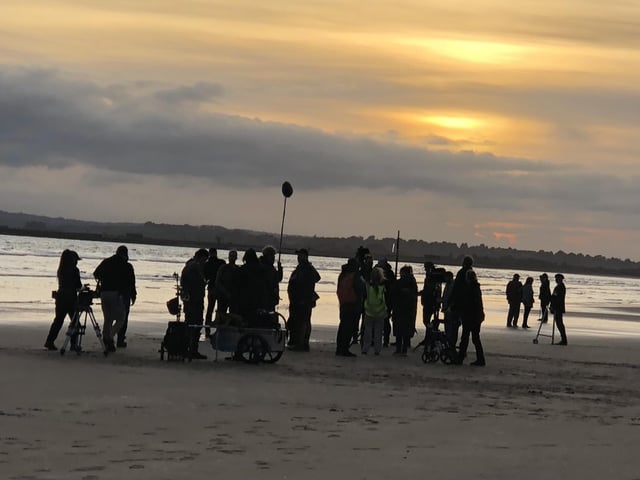 Filming took place on the beach. Picture by Amanda English
