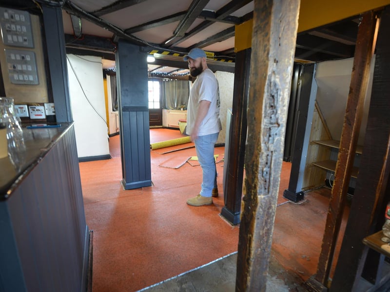 The New Inn in Sidley will reopen on Good Friday after the fire there in November 2024. New carpets are being fitted.