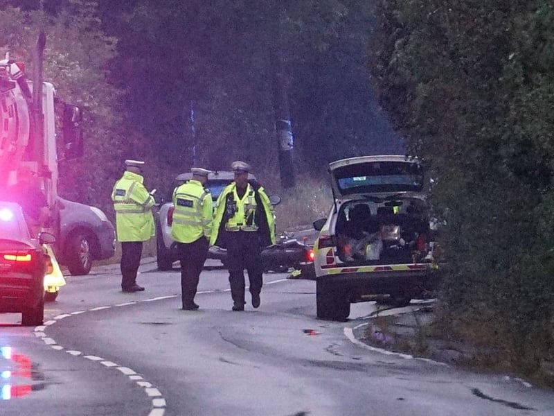 Road closure after traffic accident