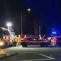 In Pictures: Road part closed following two car collision in Eastbourne