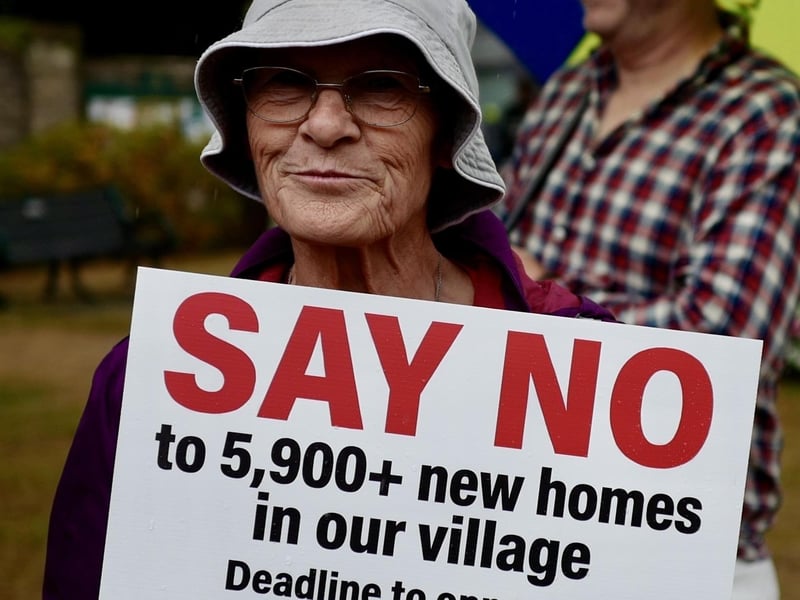 Demonstrators on Hurstpierpoint village green. Picture: Kelly Hyatt