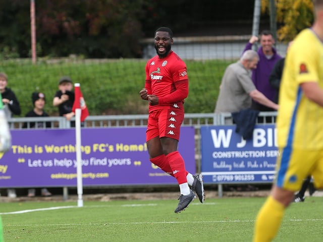 Action from Worthing FC's 1-1 draw with Taunton Town in National League South