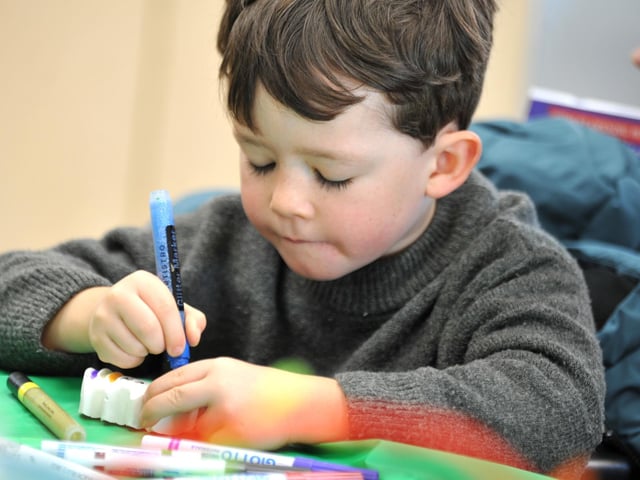 Halloween Craft Sessions were available to sixty children at the Creative Community Hub in Church Walk on Wednesday 28th October. HR26102801 Pic Hollie Robards/Iconic Media Group