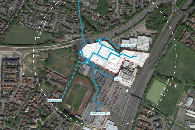 Map of the area in Broadbridge Heath where it is planned to build a new multi-million-pound retail park. Photo contributed