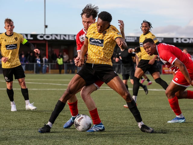 Action from Eastbourne Borough's 5-1 home loss to Maidstone in the National League South