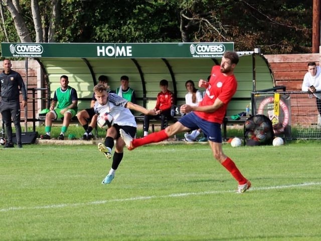 Action from Pagham v Eastbourne United in the FA Vase