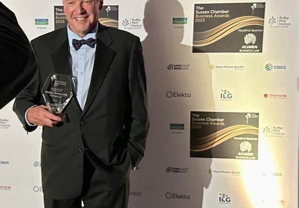 Clive Bonny accepting Award for Entrepreneur of the Year