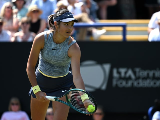 Emma Raducanu sealed her first win on Eastbourne soil, overcoming fellow US Open champion Sloan Stephens in two sets (6-4 6-0) on Tuesday (June 25) to set up a round-of-16 tie against another American, Jessica Pegula. (Photo by Kate Green/Getty Images for LTA)