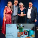 Jane and Hamish Young recieving the award for Best B&amp;B at The Beautiful South Awards