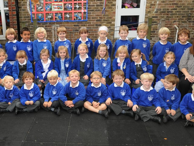 New pupils at St Lawrence C Of E Primary School in Hurstpierpoint in 2010