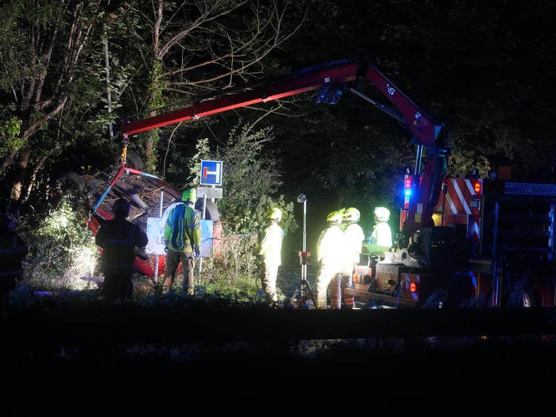 Firefighters rush to collision on A24 in West Sussex