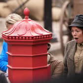 Olivia Colman filming in Arundel for the film Wicked Little Letters