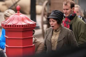 Olivia Colman filming in Arundel for the film Wicked Little Letters