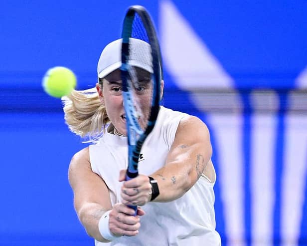 Brighton tennis star Sonay Kartal fell short of the biggest title of her career, as her remarkable comeback from injury ended in defeat in the Wuhan Open final. (Photo by WANG Zhao / AFP via Getty Images)