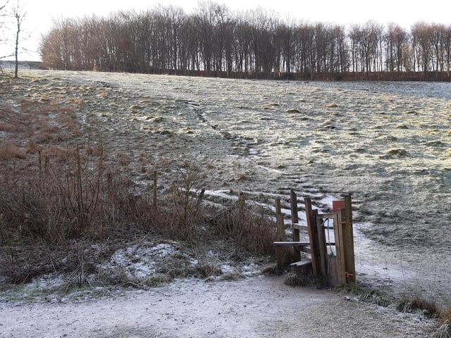 At the other side of the lake you will need to climb over the stile, taking you to the hillside.