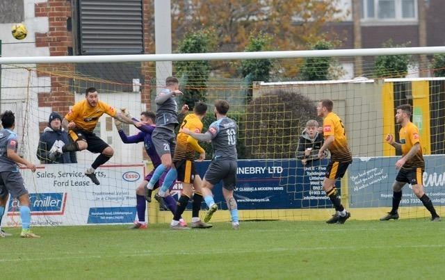 Action from Littlehampton Town's 1-0 win over Three Bridges in the Isthmian south east division