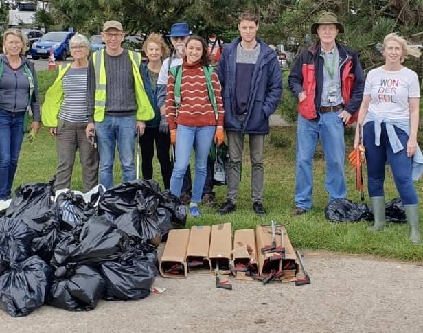 Some of the volunteers who helped in a litter pick in Horsham Park. Photo contributed
