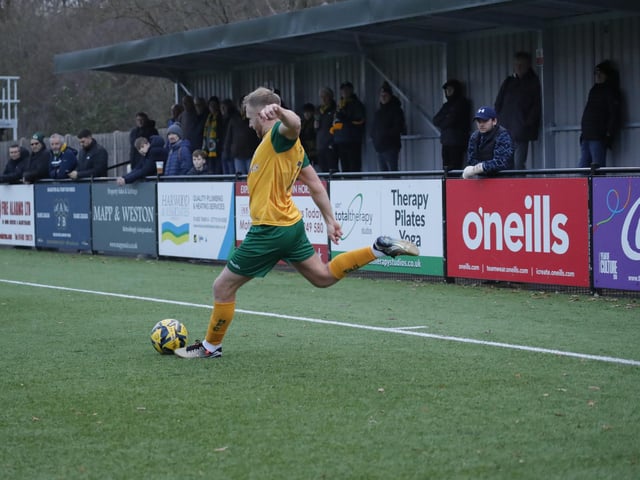 FA Trophy action between Horsham and AFC Totton